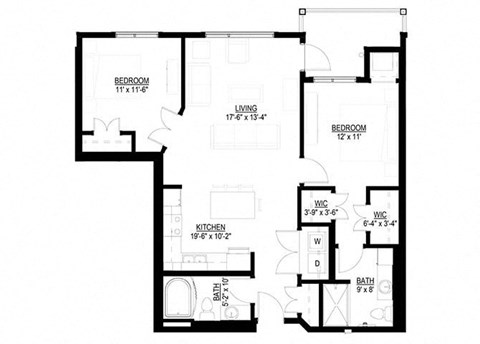 2 Bedroom Floor Plan